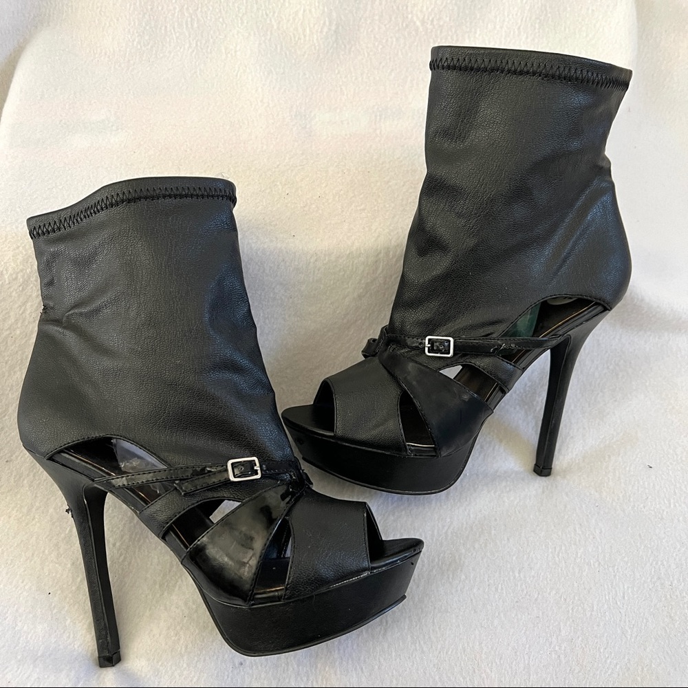 Joey Peep Toe Platform Stiletto Booties - image 4
